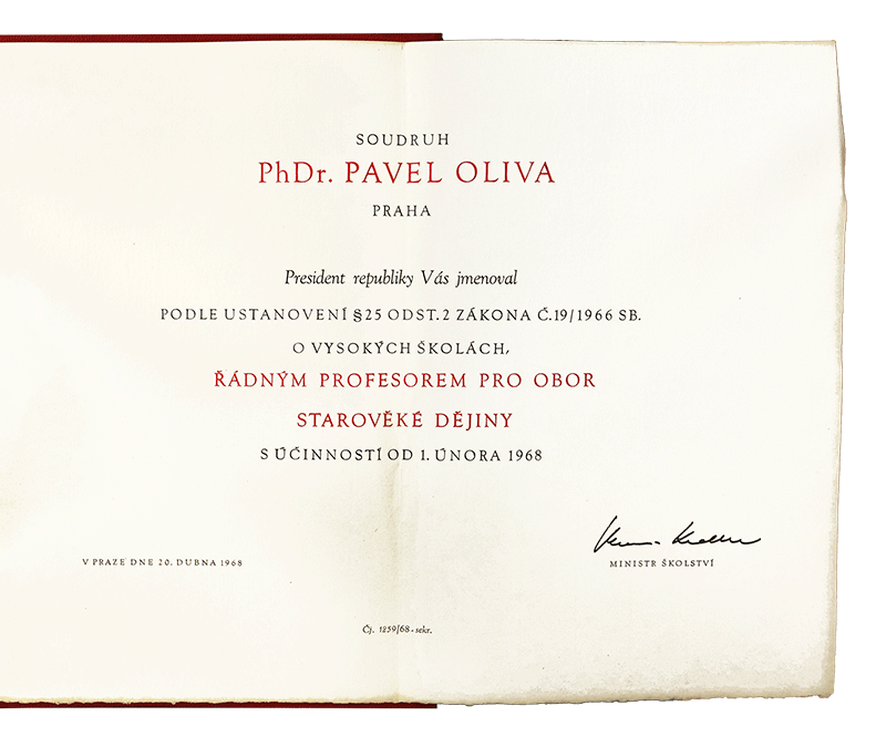 Jmenování profesorem, 1968